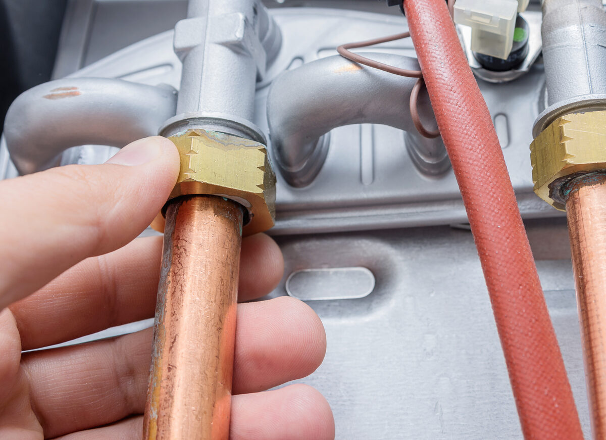 Copper pipework detail