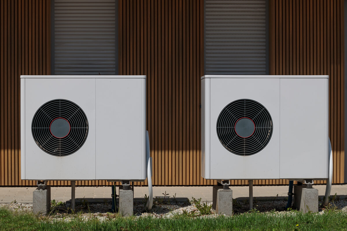 Twin air source heat pumps