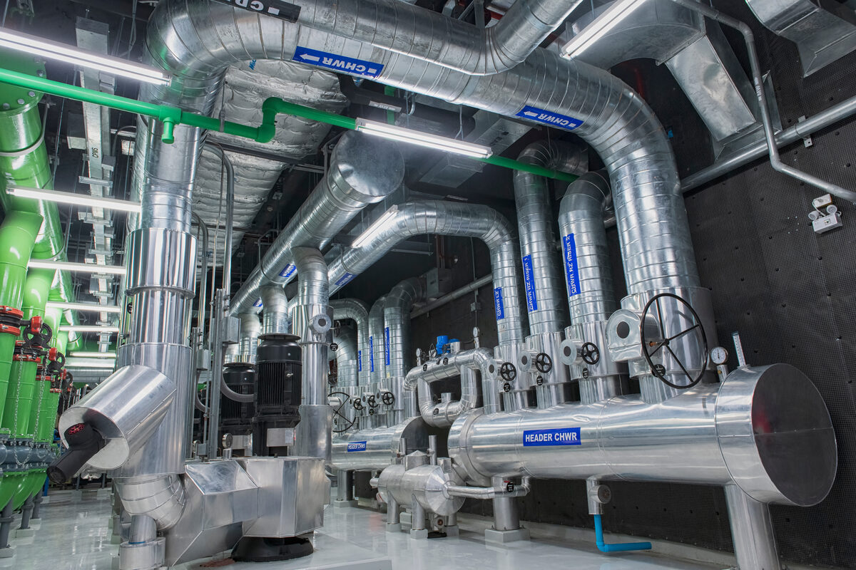 Commercial plant room pipework