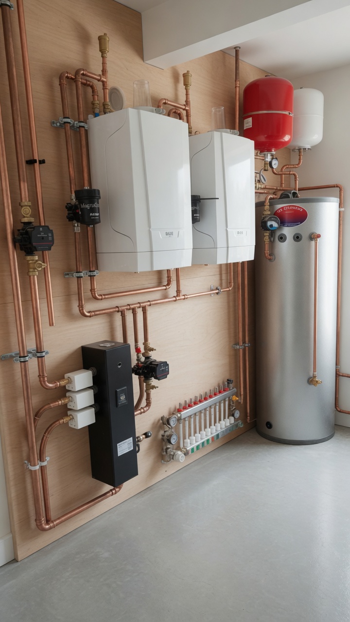 Dual boiler plant room installation